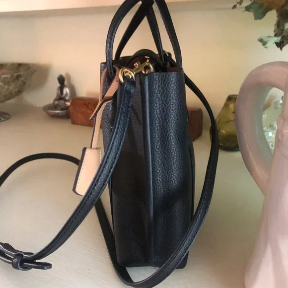 SOLD***TORY BURCH Mini Perry Tote Crossbody Bag Black - Picture 3 of 14